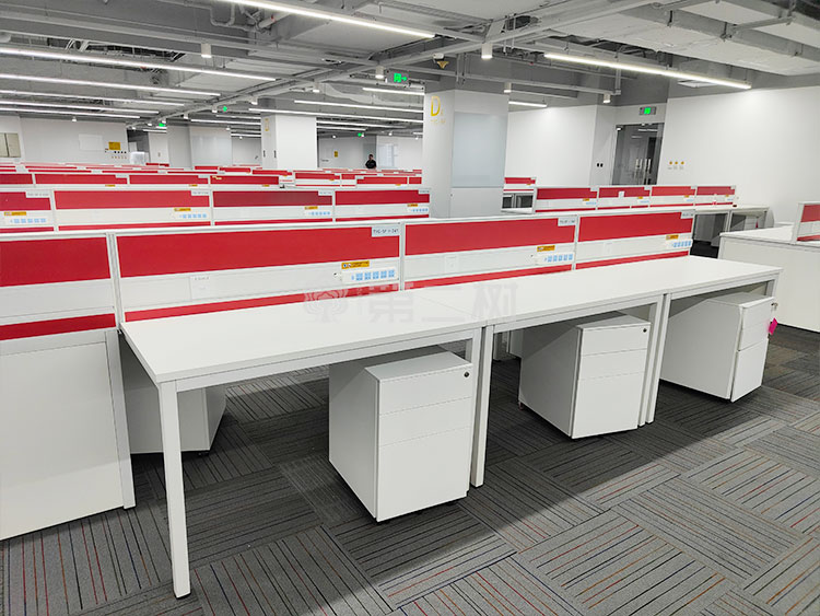 9成新京泰品牌二手办公桌电脑桌职员桌直条屏风工位 2/4/6人位