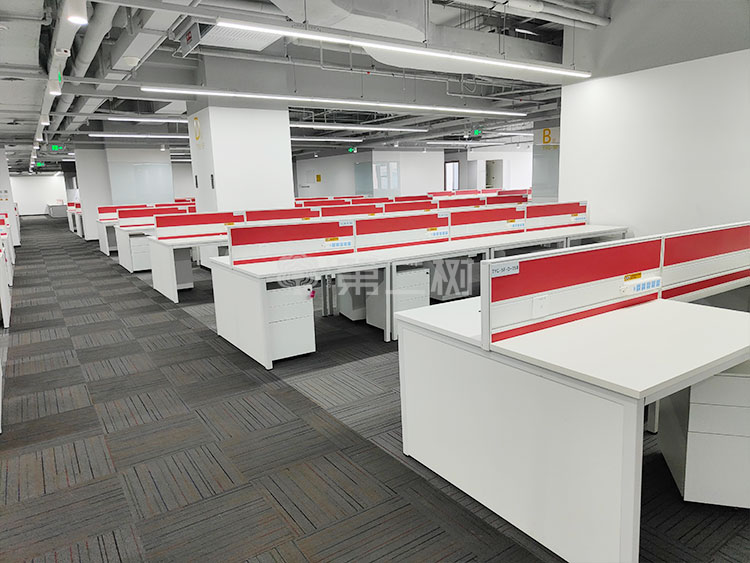 9成新京泰品牌二手办公桌电脑桌职员桌直条屏风工位 2/4/6人位