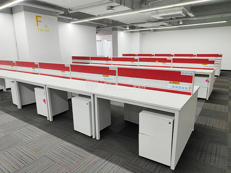 9成新京泰品牌二手办公桌电脑桌职员桌直条屏风工位 2/4/6人位