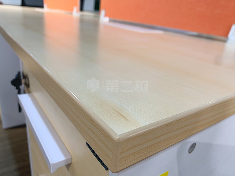 9成新圣奥二手办公桌职员电脑桌 带柜一体直条桌子屏风工位