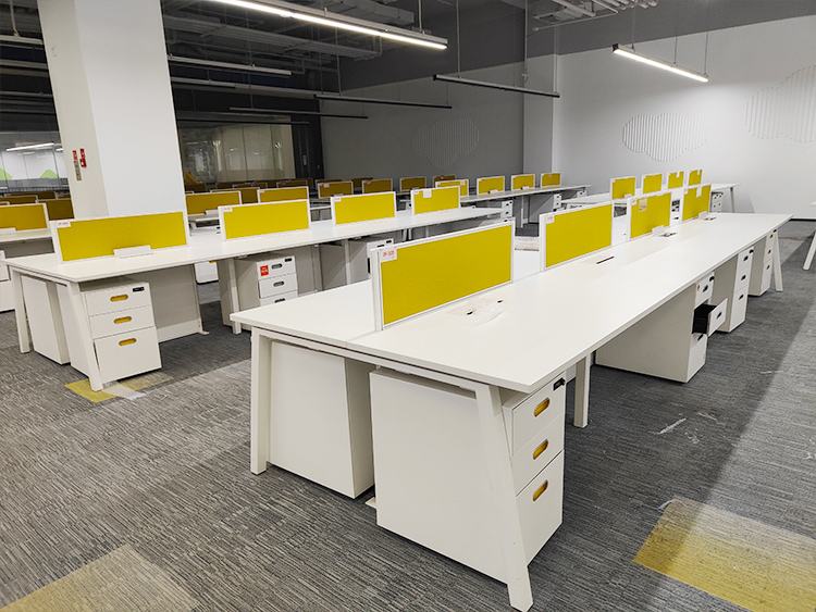 95成新二手直条办公桌电脑桌开放式屏风工位 4/6/8组合