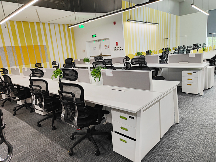 95成新二手直条办公桌电脑桌开放式屏风工位 4/6/8组合