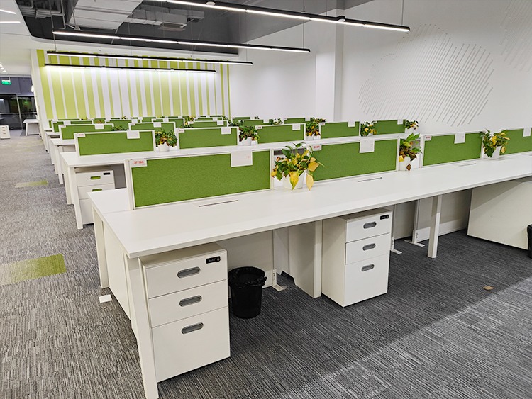 95成新二手直条办公桌电脑桌开放式屏风工位 4/6/8组合