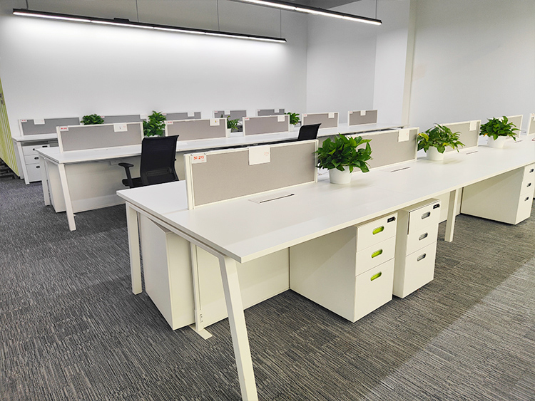 95成新二手直条办公桌电脑桌开放式屏风工位 4/6/8组合