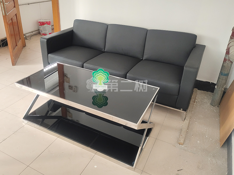 全新精一皮质沙发黑色组合沙发三人位单人沙发茶几
