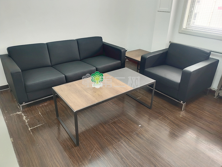 全新精一皮质沙发黑色组合沙发三人位单人沙发茶几