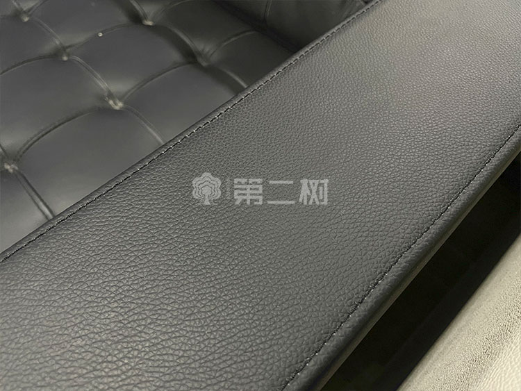 9成新欧林ONLEAD二手沙发皮质三人位沙发 黑色商务沙发