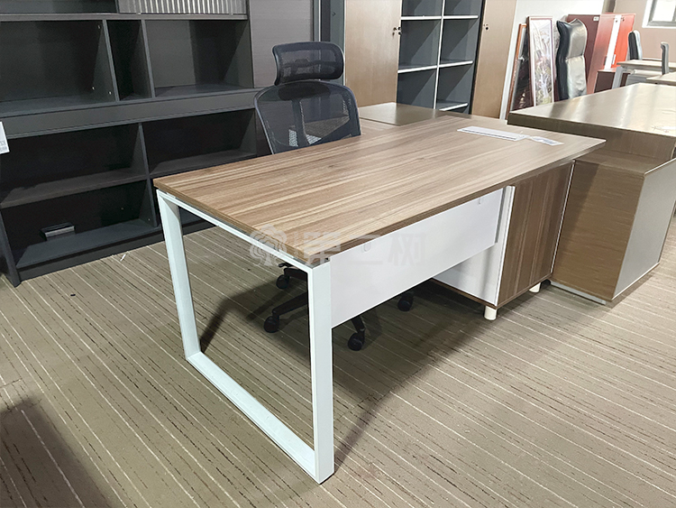 9成新圣奥二手老板桌经理桌主管行政桌子L型办公桌 带副柜