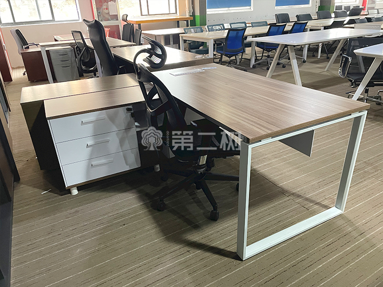 9成新圣奥二手老板桌经理桌主管行政桌子L型办公桌 带副柜
