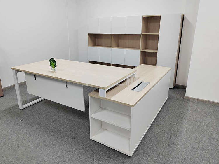 全新钡特品牌经理桌主管行政办公桌电脑桌L型班台桌子 带背柜