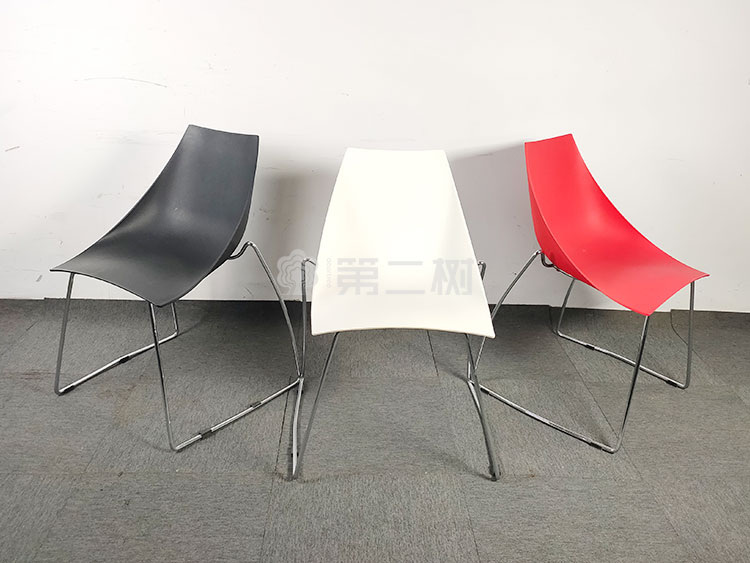 9成新诺伟二手休闲椅洽谈椅弓形椅接待室会客室简约椅子