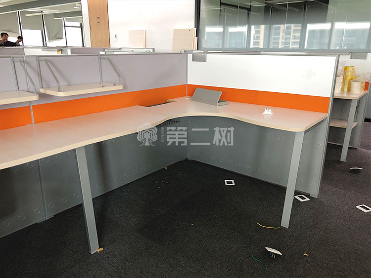 9成新震旦AURORA 二手办公桌L型屏风工位职员桌子 1.4米尺寸