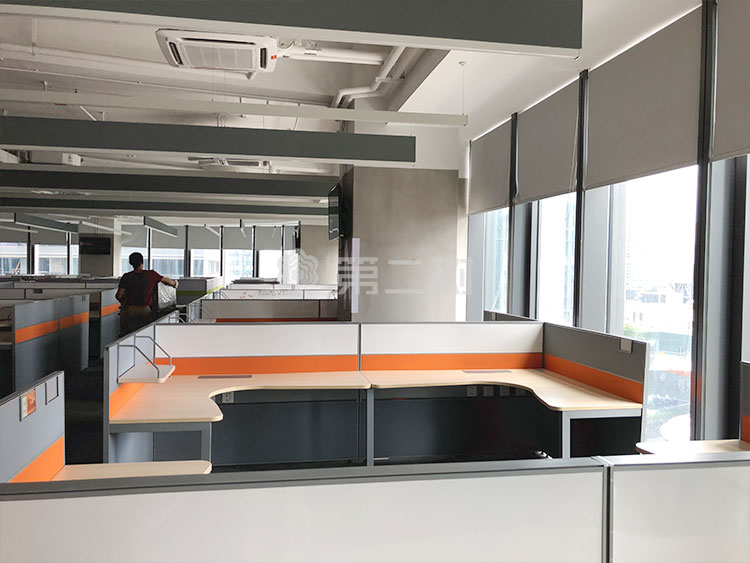 9成新震旦AURORA 二手办公桌L型屏风工位职员桌子 1.4米尺寸