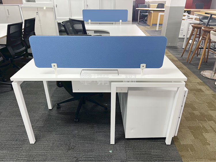 9成新诺梵L型二手办公桌电脑桌职员桌员工屏风工位