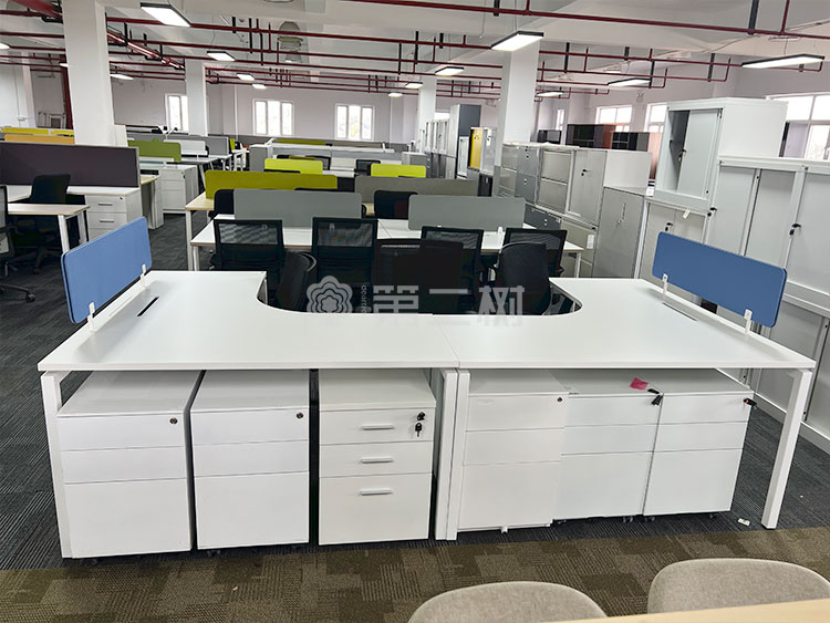 9成新诺梵L型二手办公桌电脑桌职员桌员工屏风工位