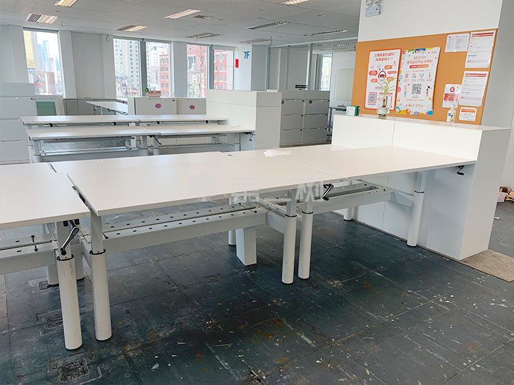 9成新Gispen二手升降桌手摇式员工升降桌子办公桌电脑桌直条桌