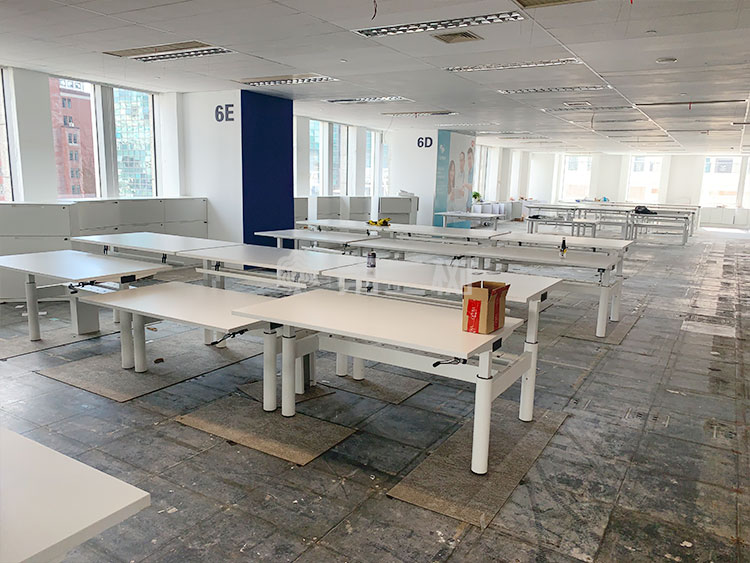 9成新Gispen二手升降桌手摇式员工升降桌子办公桌电脑桌直条桌