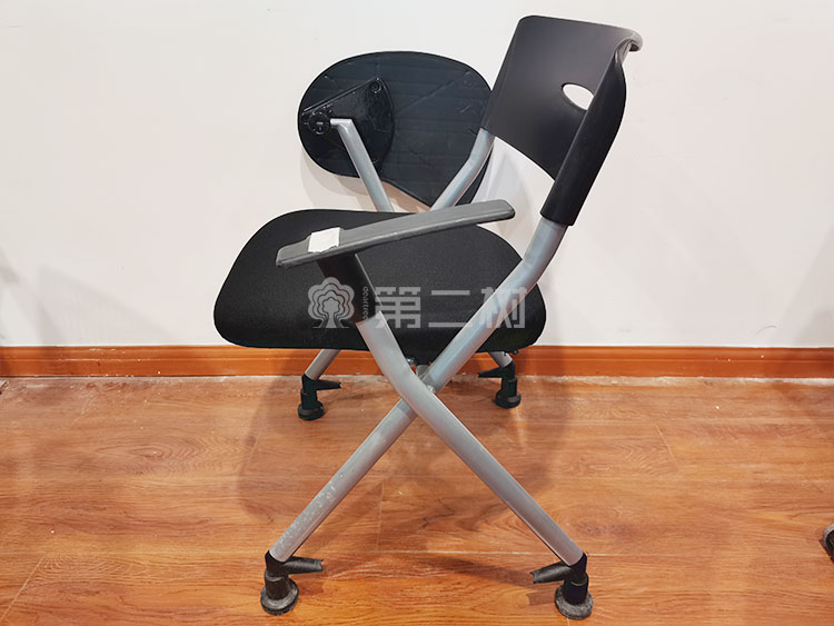 9成新震旦二手折叠椅会议椅培训椅子四脚椅洽谈椅 带写字板