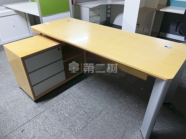 9成新震旦AURORA 二手经理桌老板桌行政主管桌L型办公桌