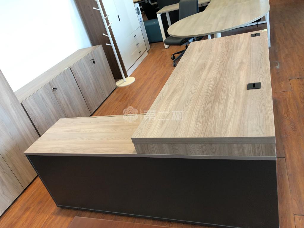 9成新二手班台老板桌L型经理桌办公桌电脑桌 带副柜