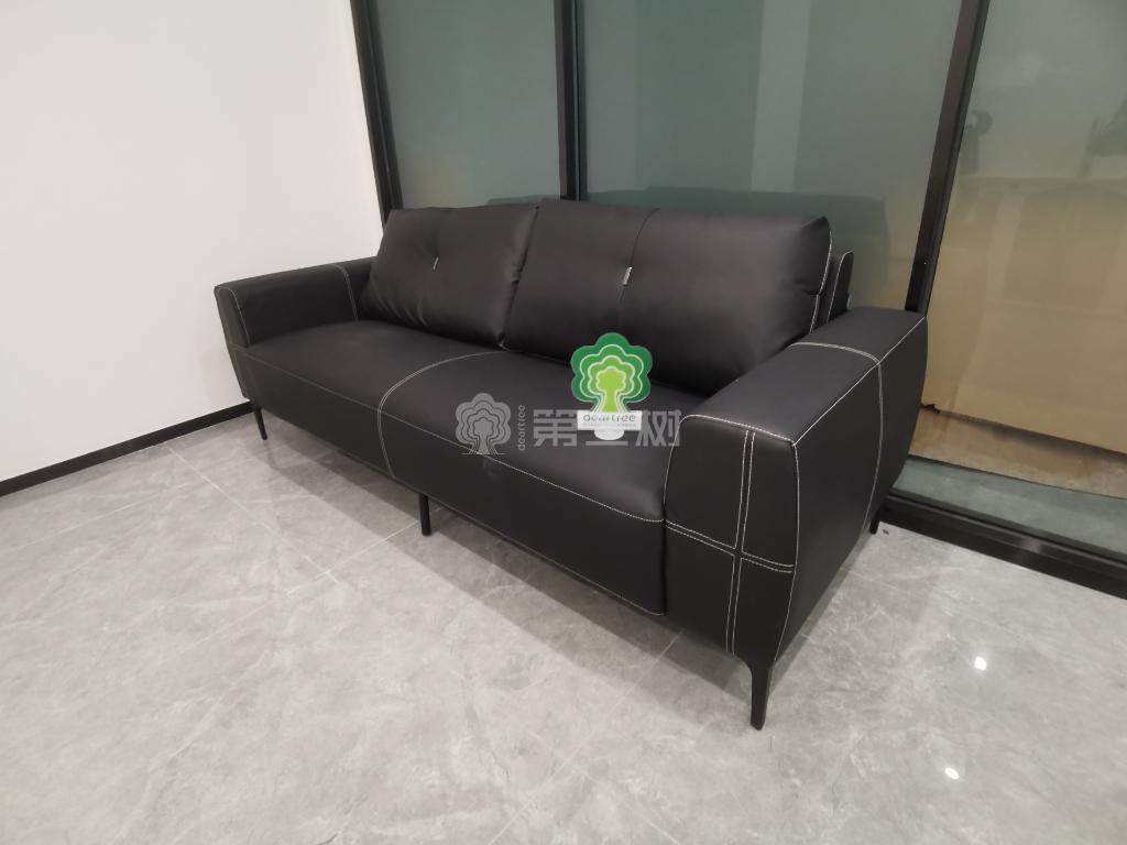 全新尚客思皮质商务沙发黑色经典沙发组合 