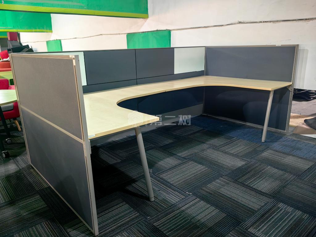 海沃氏Haworth二手办公桌L型屏风工位职员电脑桌