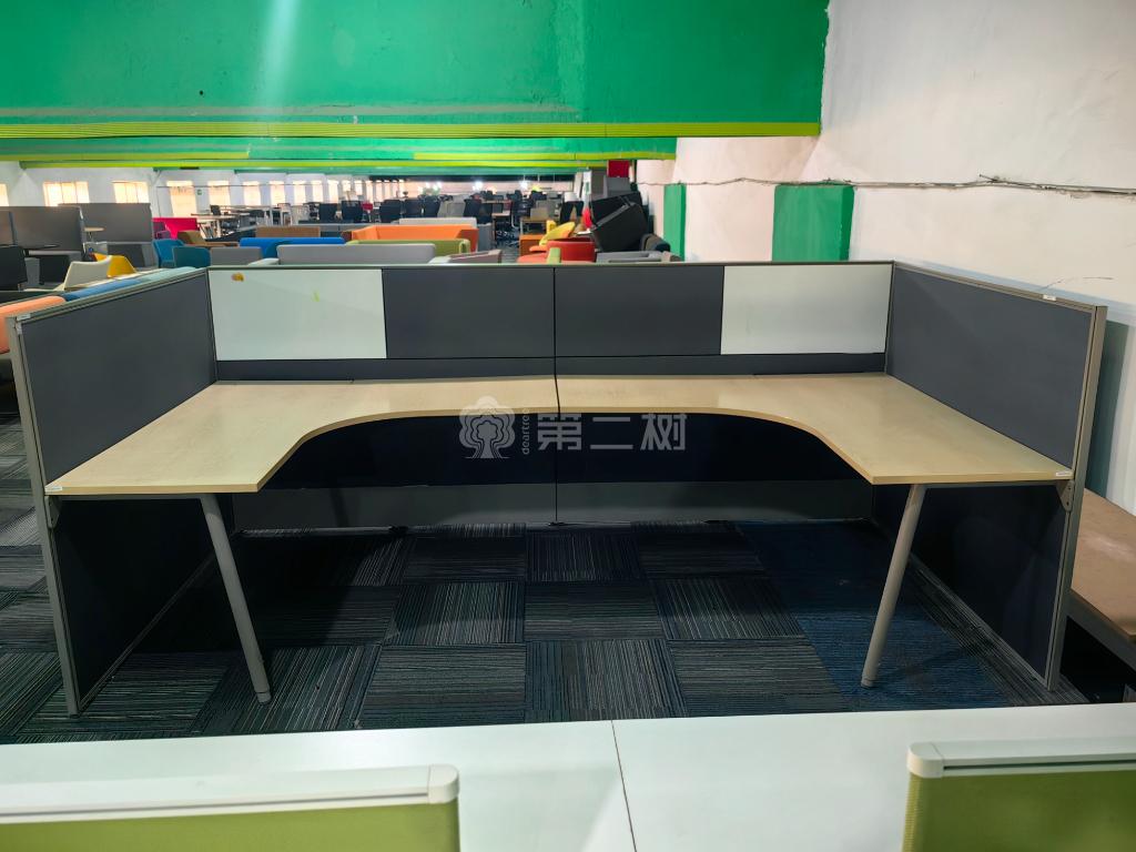 海沃氏Haworth二手办公桌L型屏风工位职员电脑桌