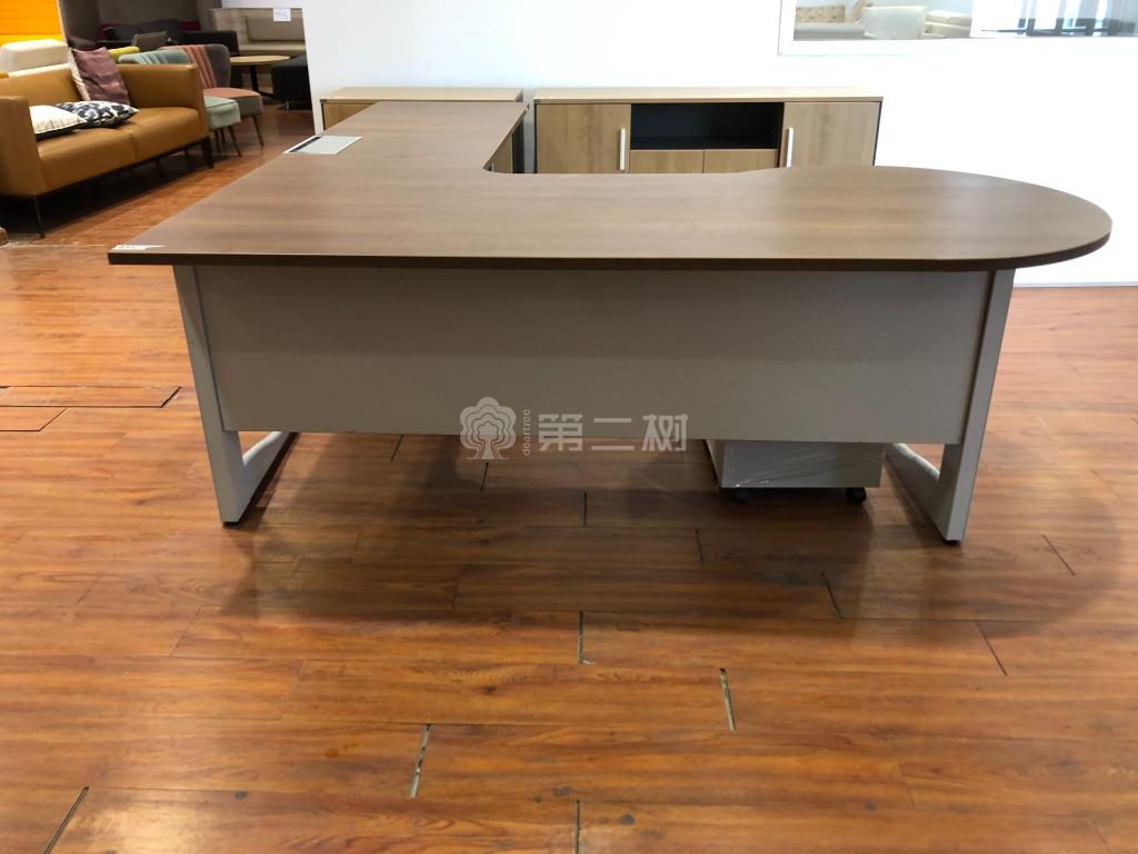 9成新科誉POSH二手经理桌老板桌枫木色班台 带副柜