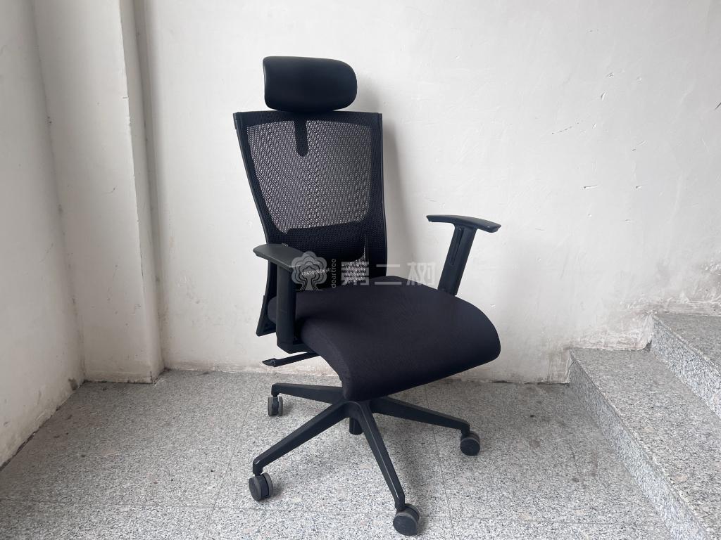 优比二手办公椅电脑椅职员椅子转椅黑色座椅 带头枕