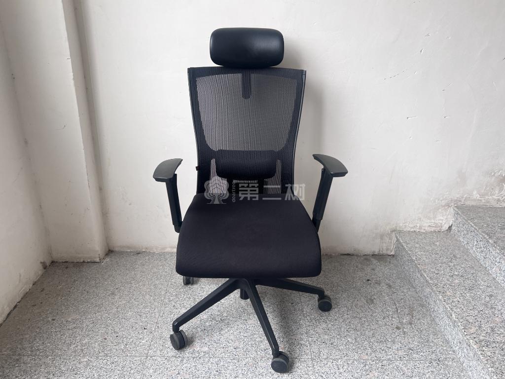 优比二手办公椅电脑椅职员椅子转椅黑色座椅 带头枕