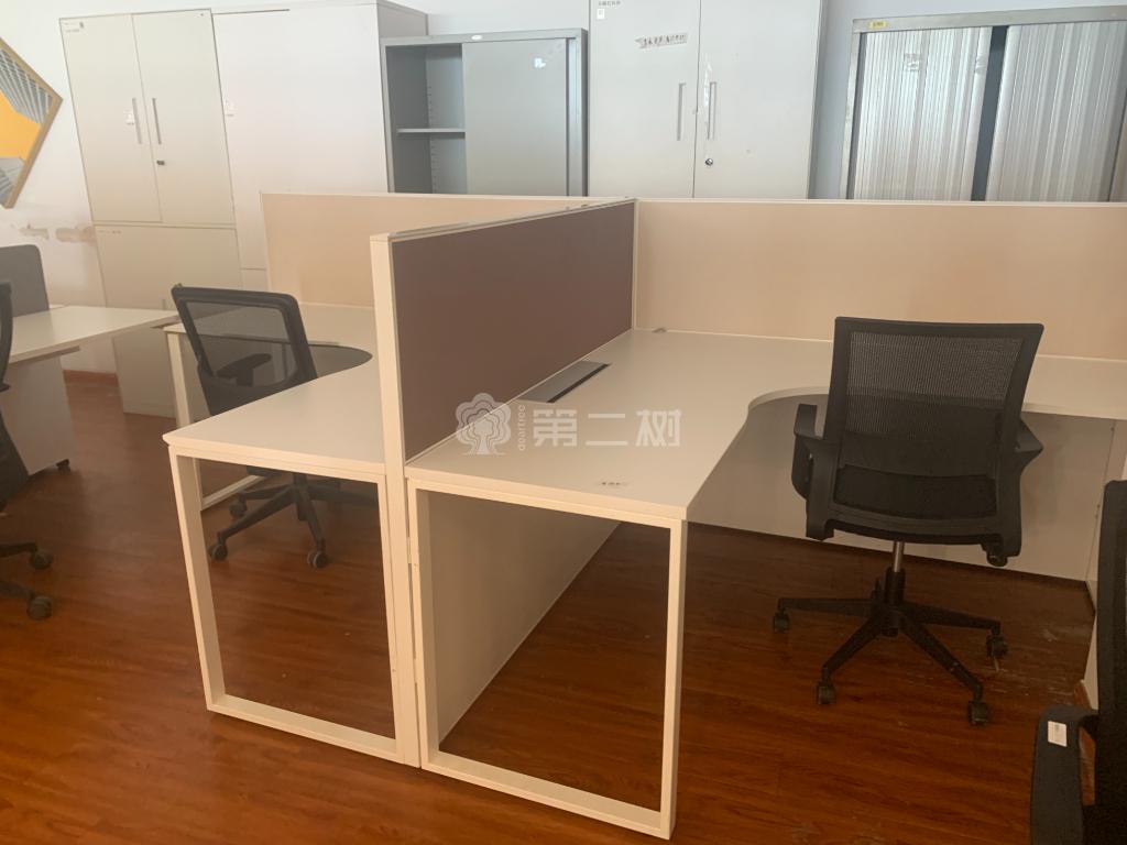 国誉二手L型工位员工办公桌电脑桌职员桌直条屏风工位办公桌椅