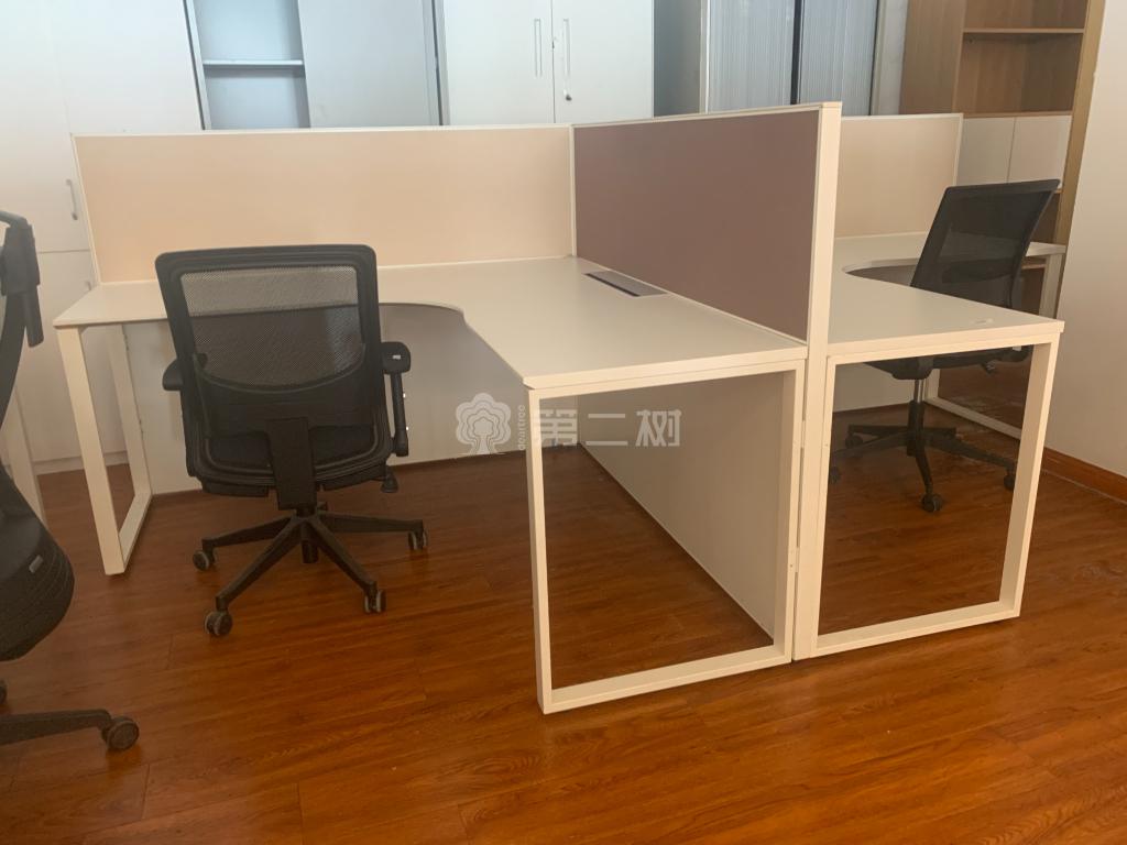 国誉二手L型工位员工办公桌电脑桌职员桌直条屏风工位办公桌椅