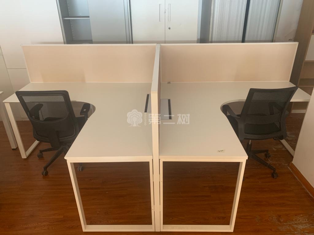 国誉二手L型工位员工办公桌电脑桌职员桌直条屏风工位办公桌椅