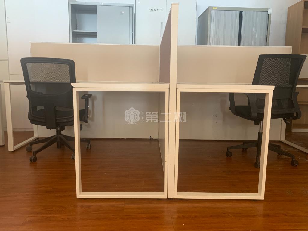 国誉二手L型工位员工办公桌电脑桌职员桌直条屏风工位办公桌椅
