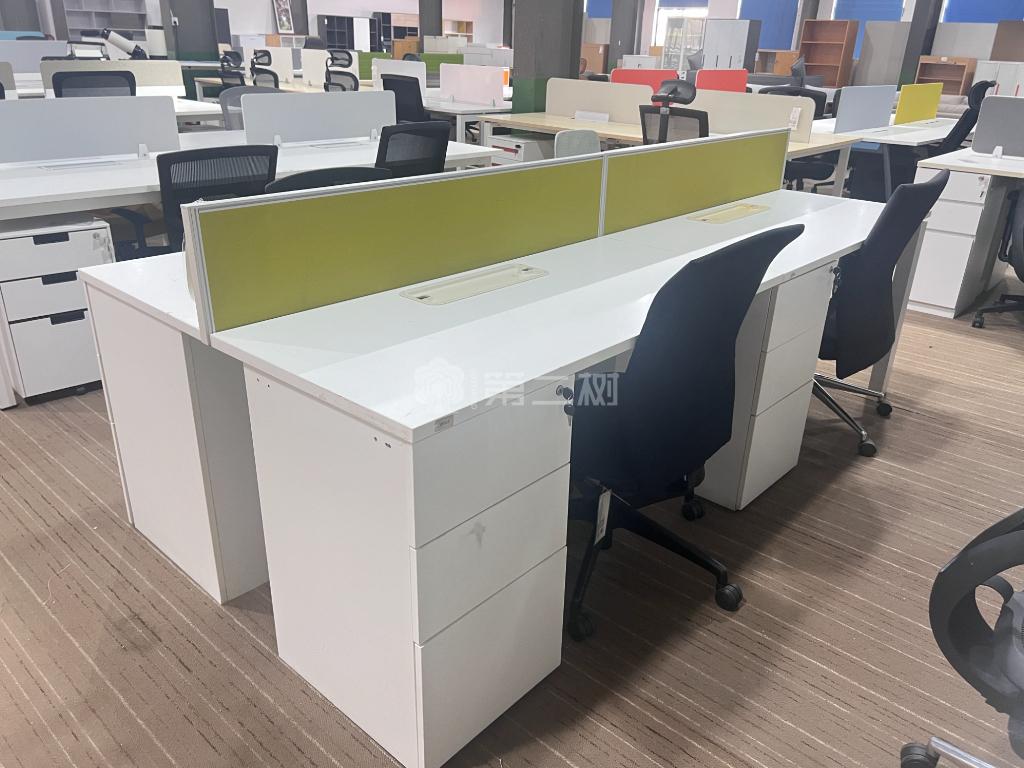 欧林二手办公桌电脑桌职员桌屏风工位2/4/6人位办公桌椅组合