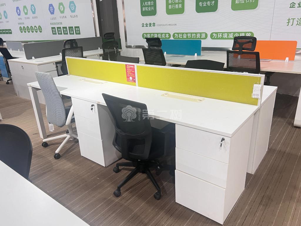 欧林二手办公桌电脑桌职员桌屏风工位2/4/6人位办公桌椅组合