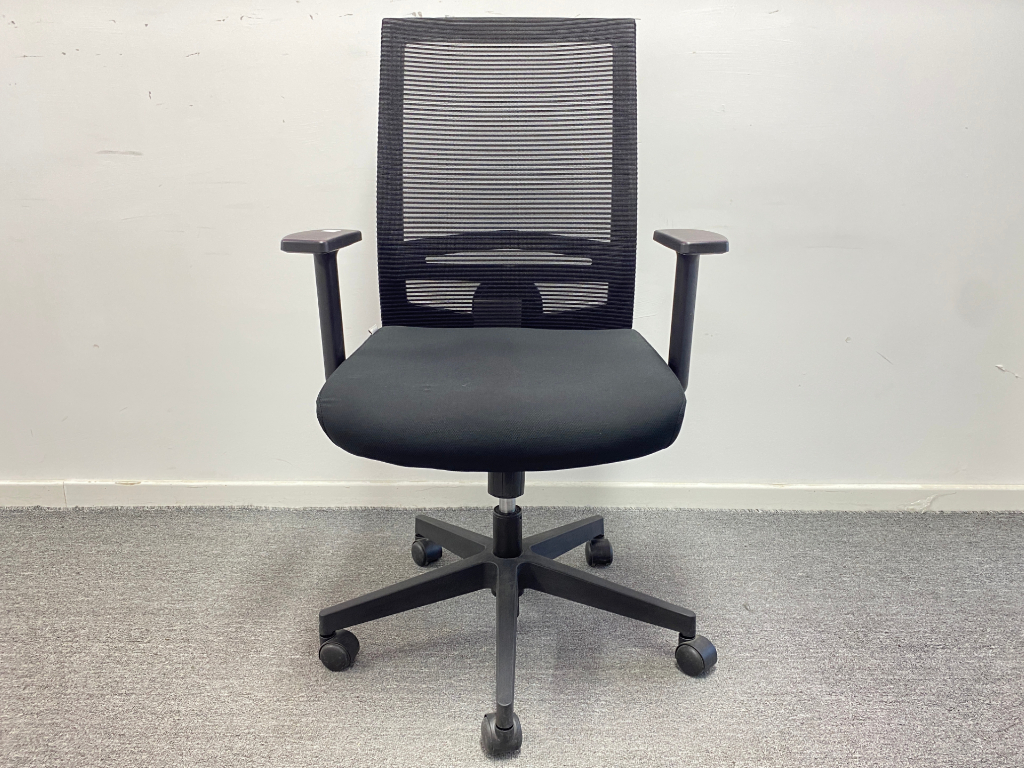 9成新震旦二手办公椅电脑椅职员椅员工座椅转椅网布椅子 黑色