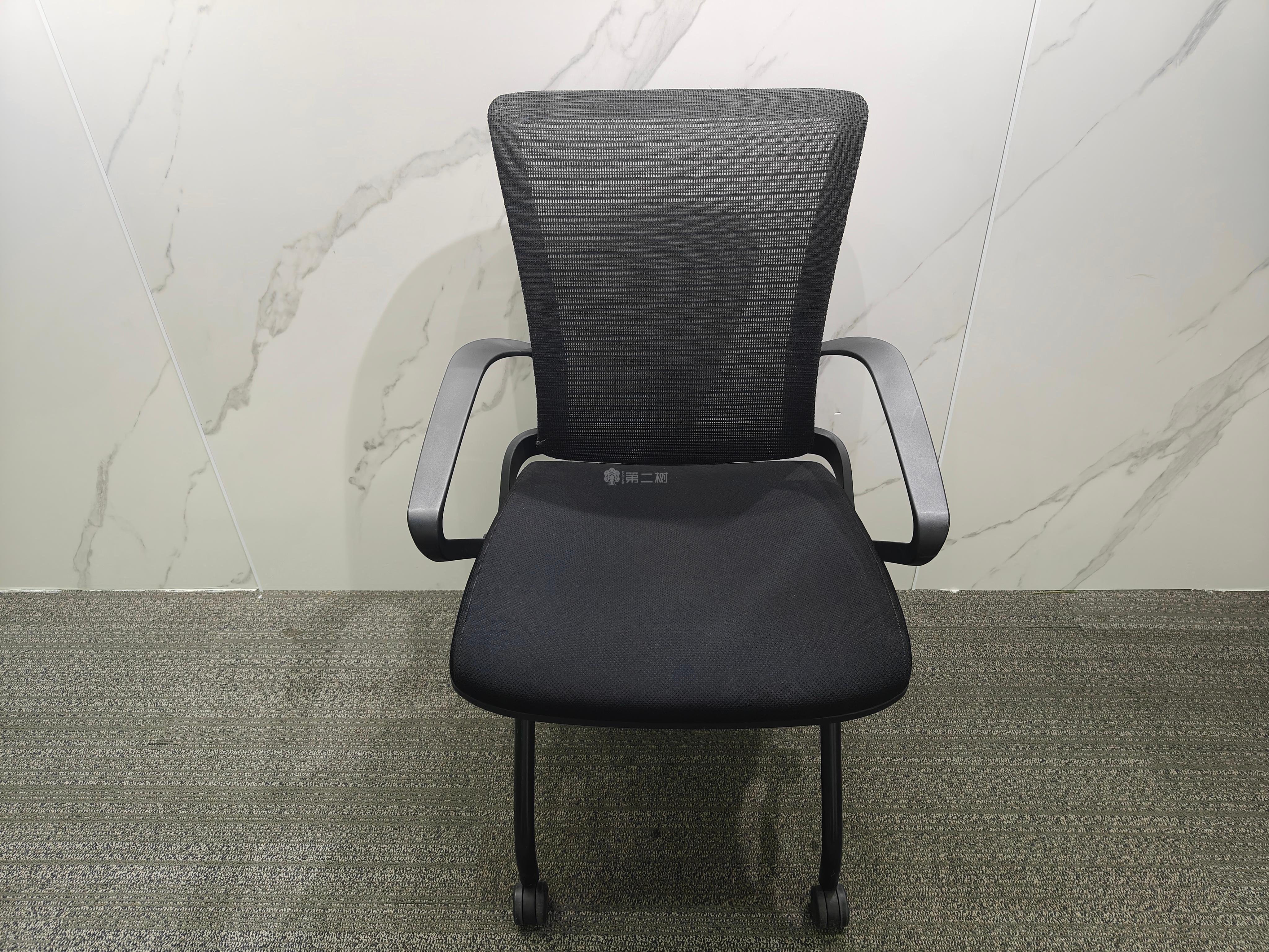 黑色二手折叠椅四脚椅会议椅培训椅可移动椅子