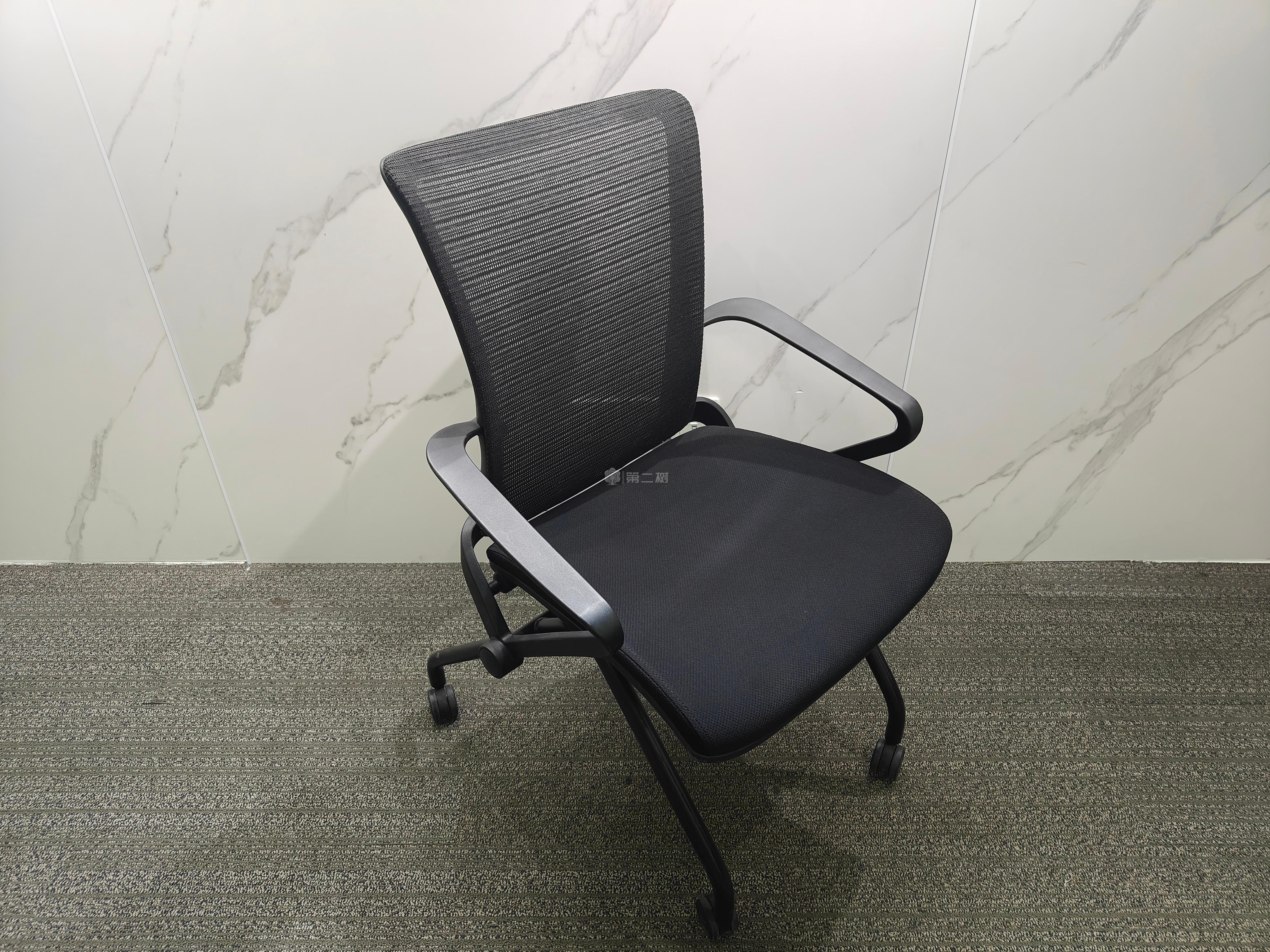 黑色二手折叠椅四脚椅会议椅培训椅可移动椅子