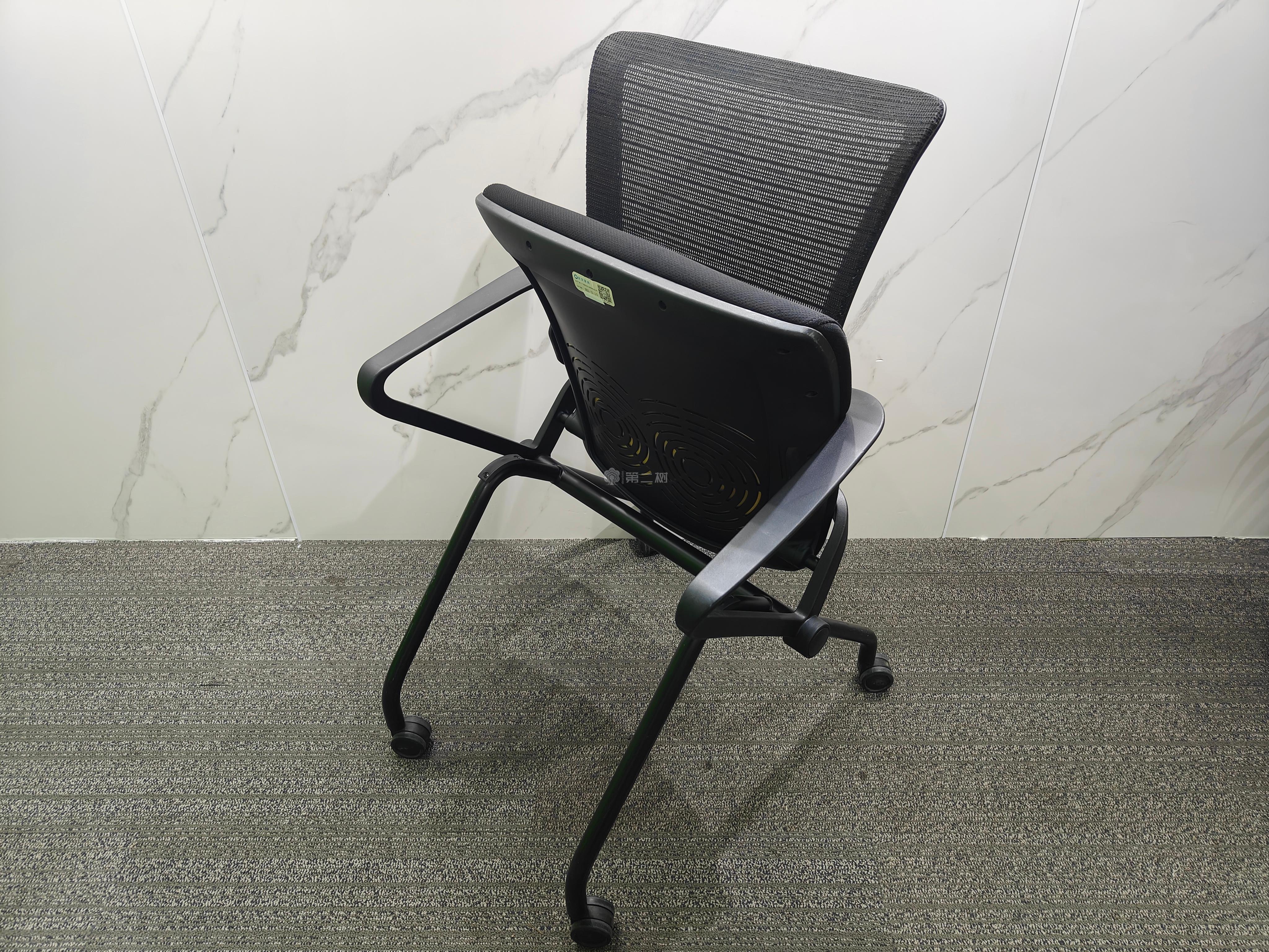 黑色二手折叠椅四脚椅会议椅培训椅可移动椅子