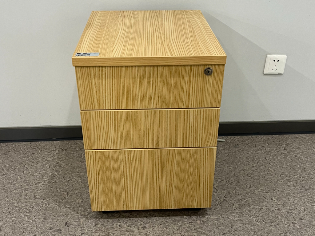 国产二手活动柜木质小推柜桌下可移动柜子储物柜三抽柜