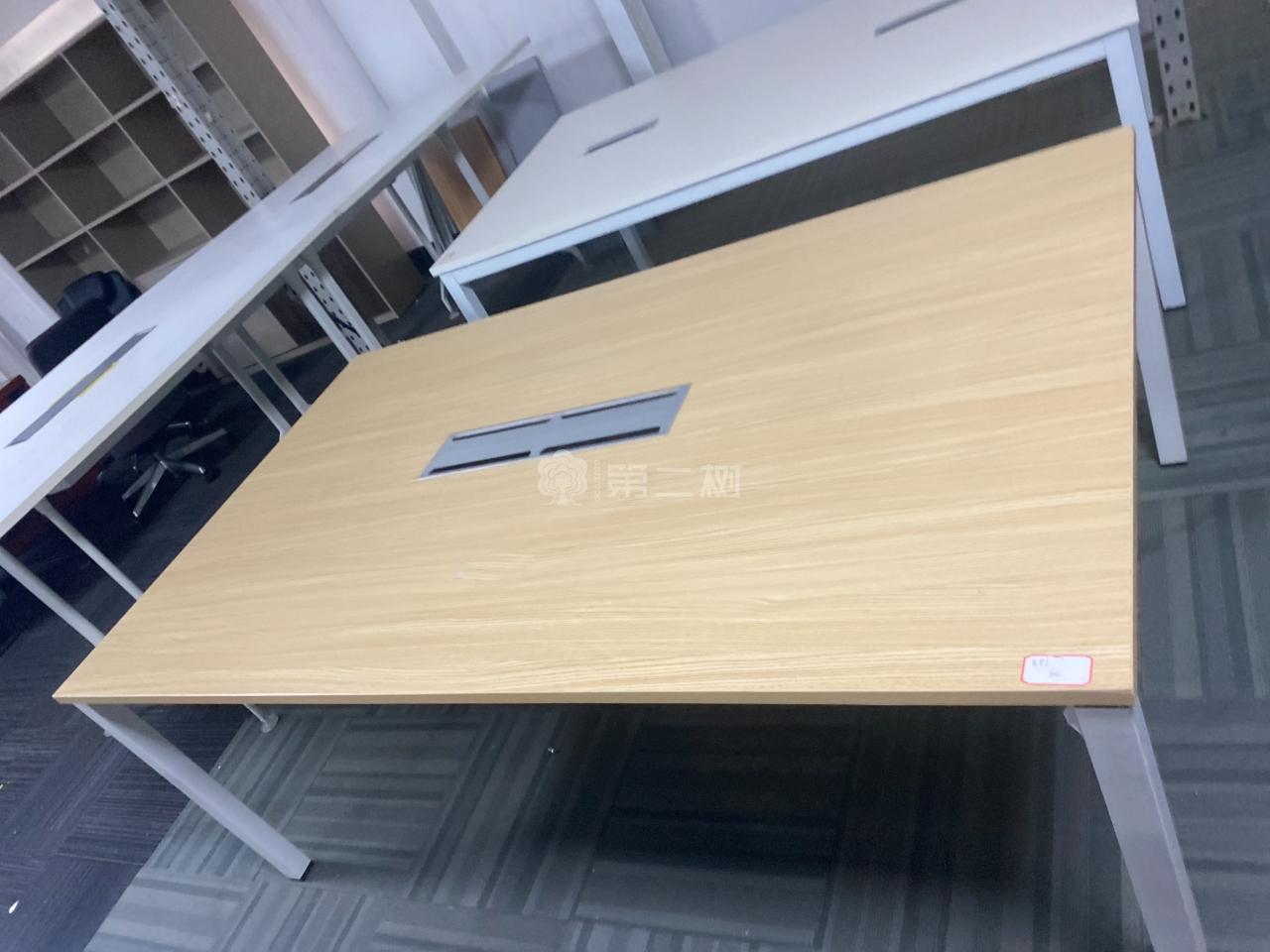 欧林Onlead二手会议桌枫木色长条桌开会桌子带线盒