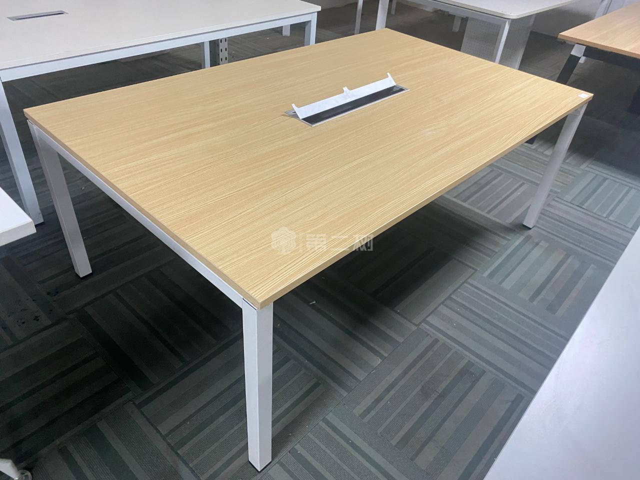 欧林Onlead二手会议桌枫木色长条桌开会桌子带线盒