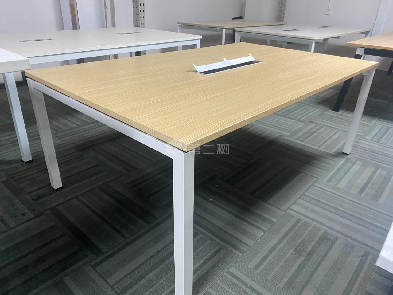 欧林Onlead二手会议桌枫木色长条桌开会桌子带线盒