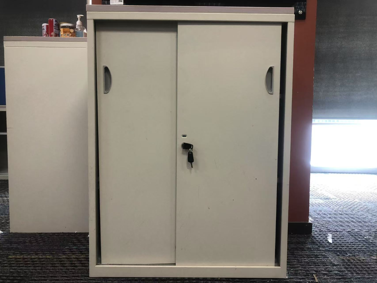 品牌二手文件柜中柜钢制储物柜隔断柜三层柜子推拉门柜