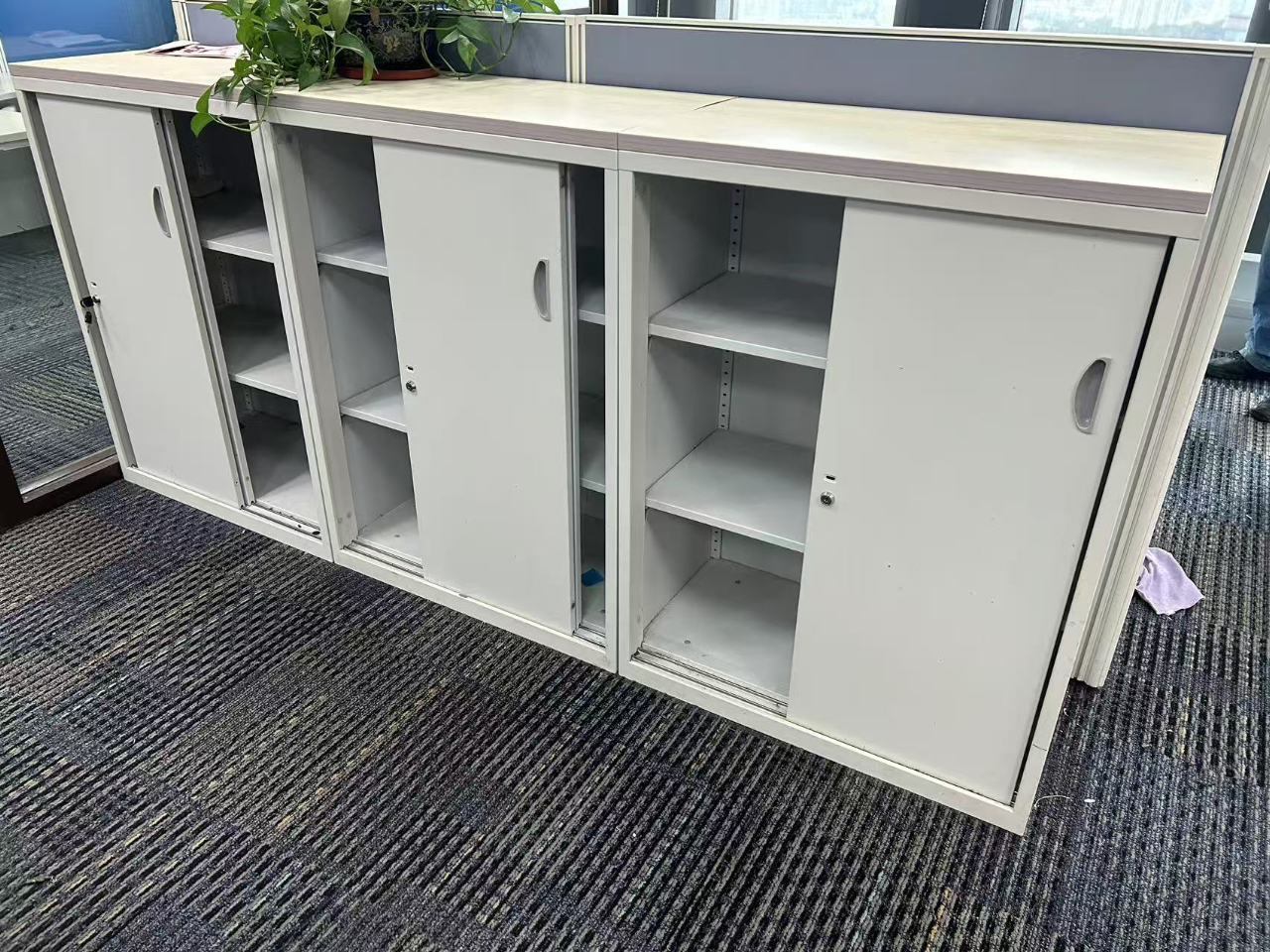 品牌二手文件柜中柜钢制储物柜隔断柜三层柜子推拉门柜