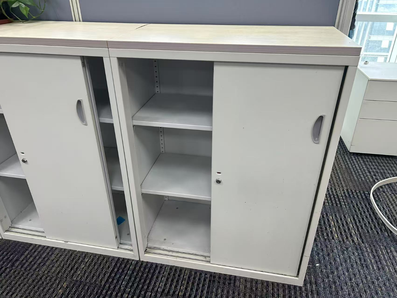 品牌二手文件柜中柜钢制储物柜隔断柜三层柜子推拉门柜