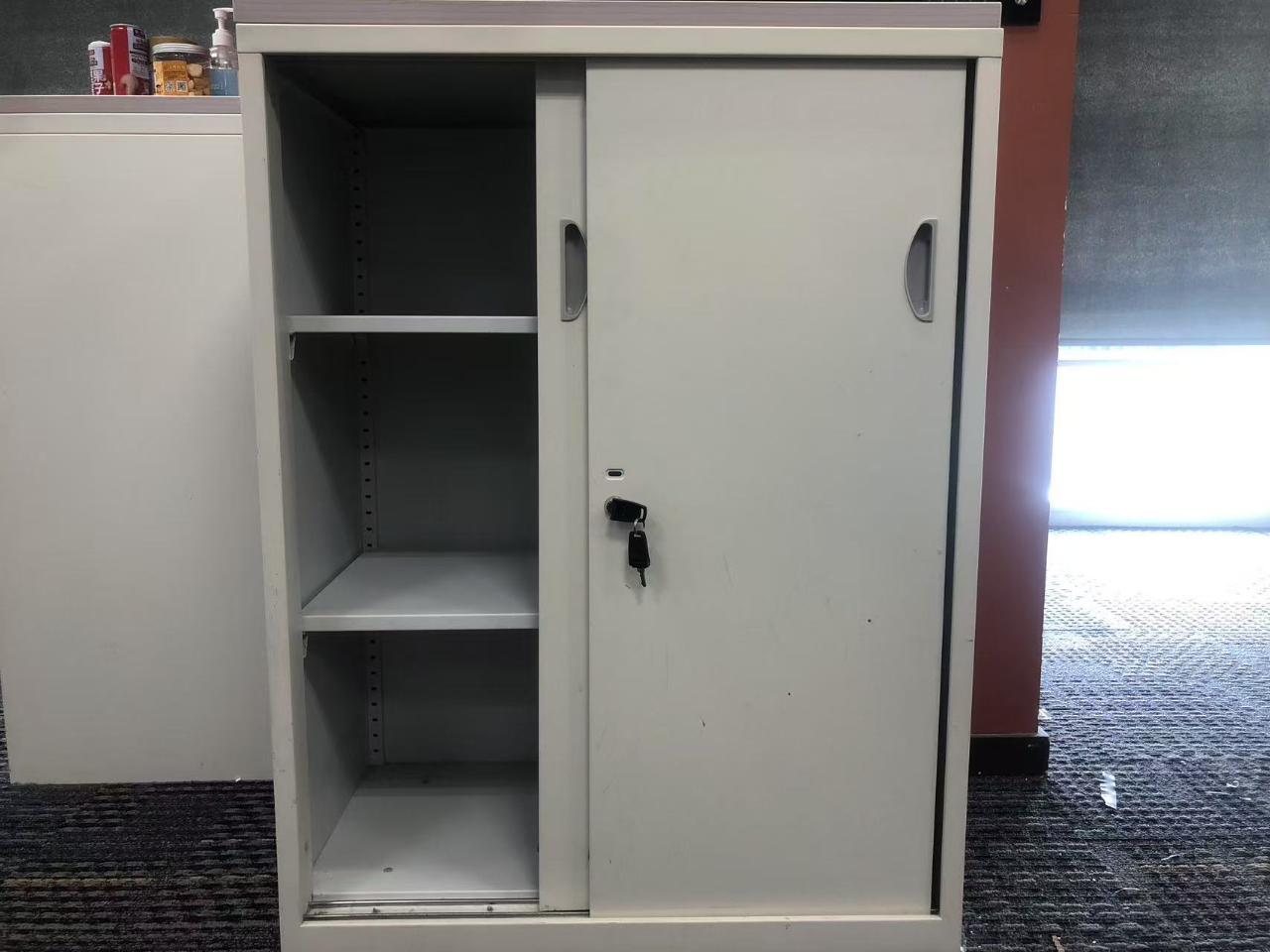 品牌二手文件柜中柜钢制储物柜隔断柜三层柜子推拉门柜