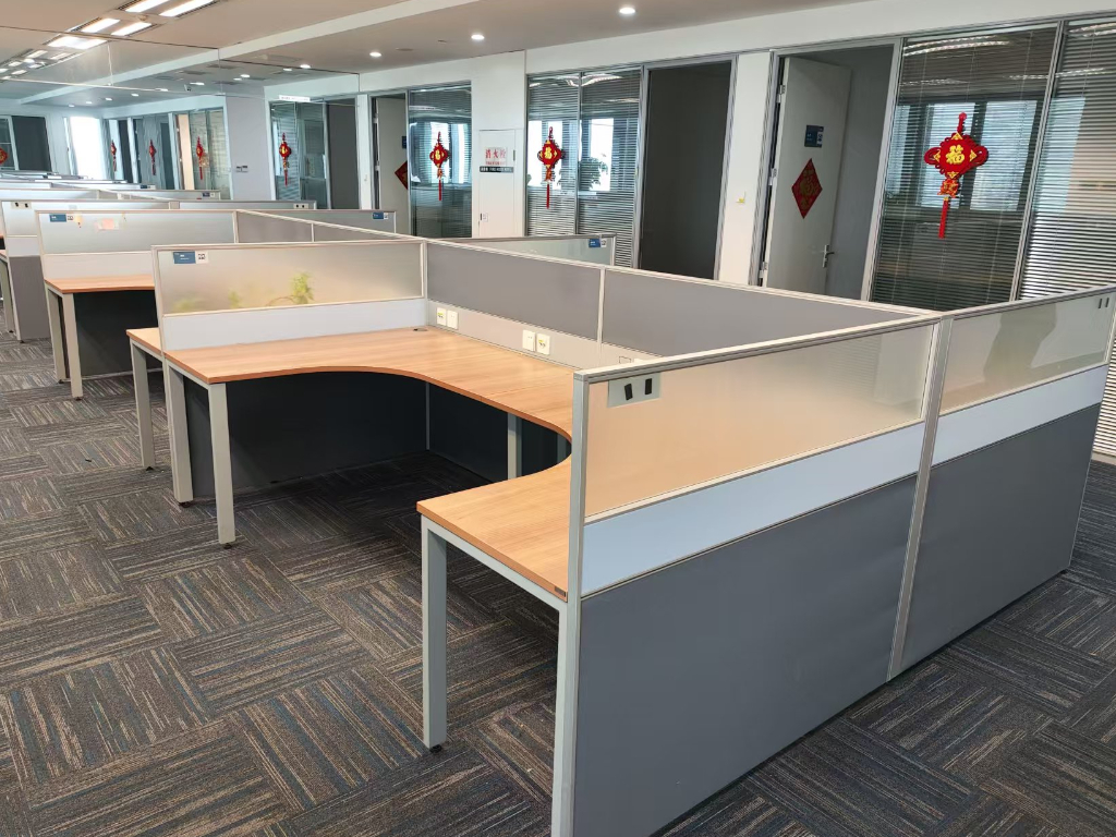 Lamex/美时二手L型职员桌工位员工办公桌电脑桌屏风工位