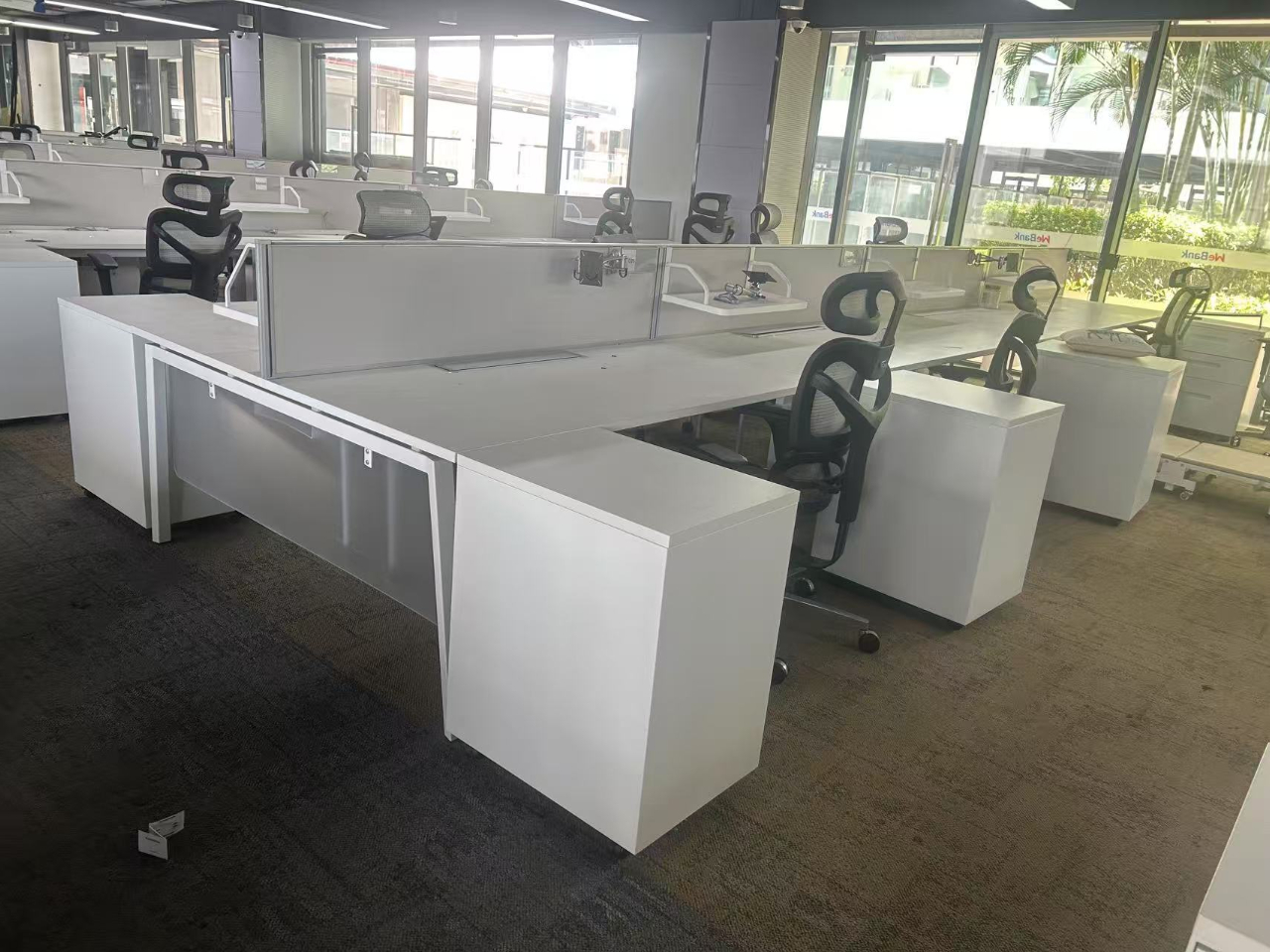 9成新欧林二手办公桌员工屏风工位卡座职员桌长条桌子